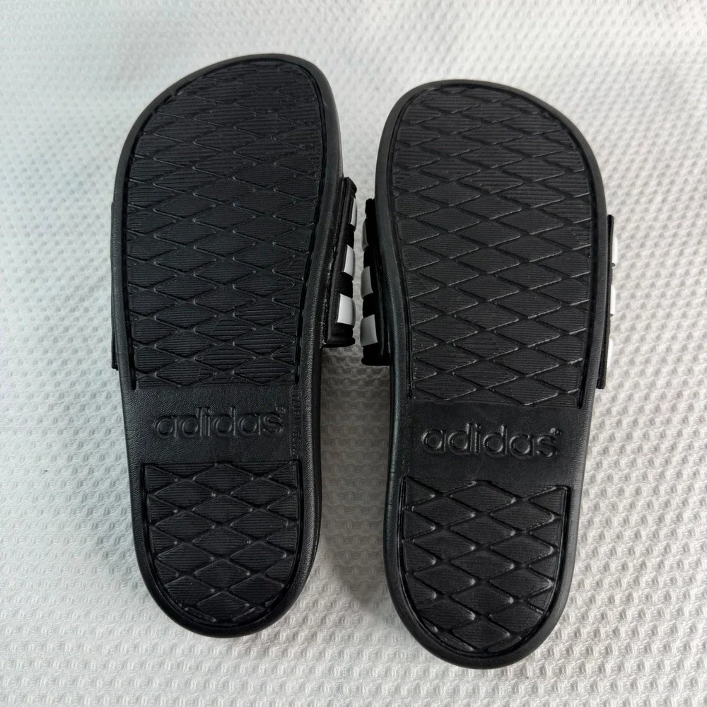 Adidas Adilette Slides Black White Adjustable Strap Sandals Mens 5 W6